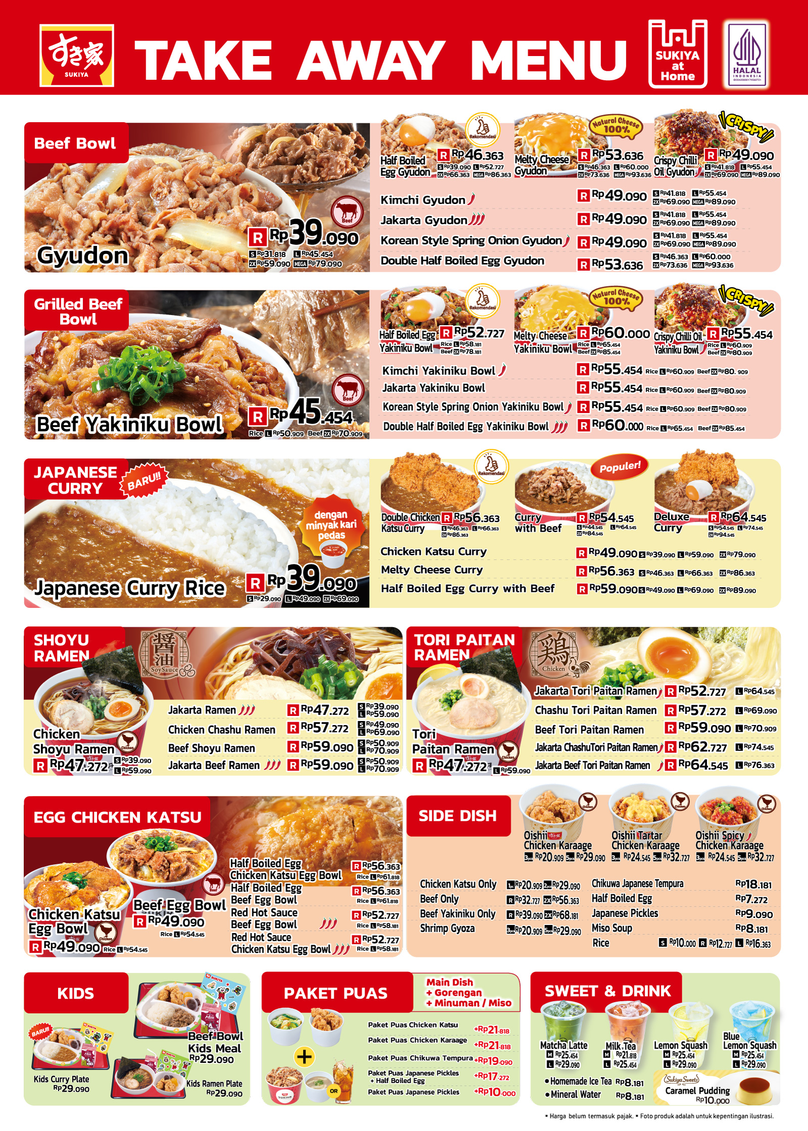 TAKE AWAY MENU